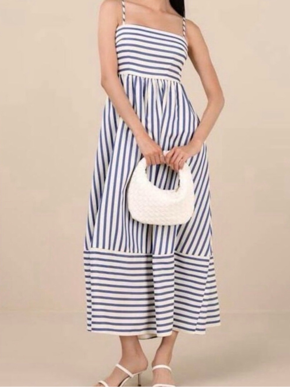 Lulus Navy and Cream Striped Summer Dress